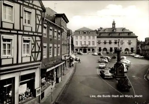 Ak Linz am Rhein, Markt, Geschäfte