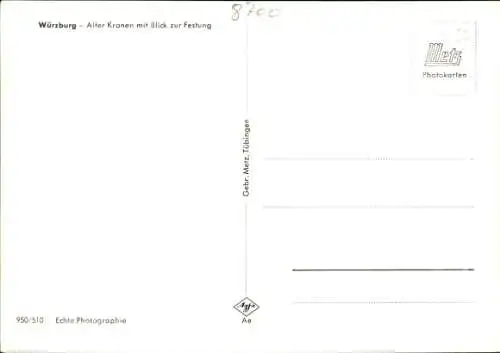 Ak Würzburg am Main Unterfranken, Alter Kranen, Festung