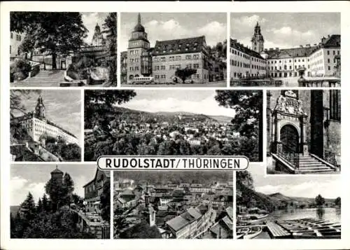 Ak Rudolstadt in Thüringen, Gesamtansicht, Teilansichten, Schloss, Kirche