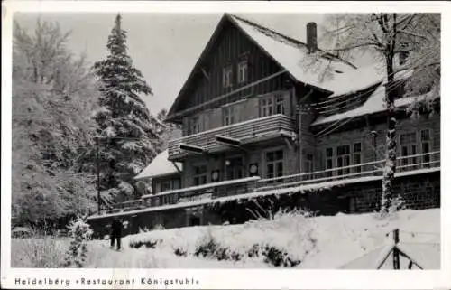 Ak Heidelberg am Neckar, Restaurant Königstuhl, Schnee