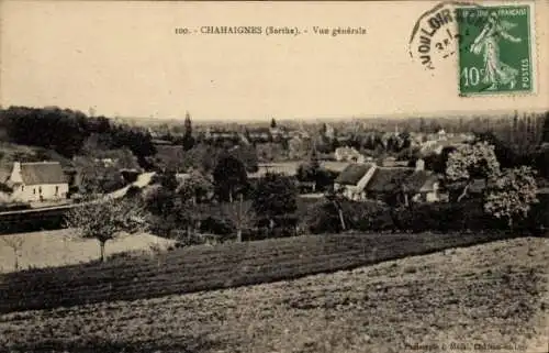 Ak Chahaignes Sarthe, Vue Generale