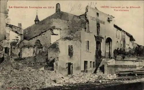 Ak Crevic Meurthe et Moselle, Kriegszerstörung I. WK