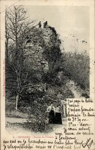 Ak Frouard Meurthe et Moselle, Ruines du Chateau