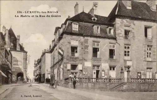 Ak Luxeuil les Bains Haute Saône, Rathaus, Rue du Centre