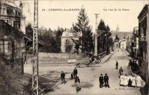 Ak Luxeuil les Bains Haute Saône, Rue de la Gare