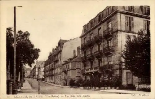 Ak Luxeuil les Bains Haute Saône, Blick von der Rue des Bains