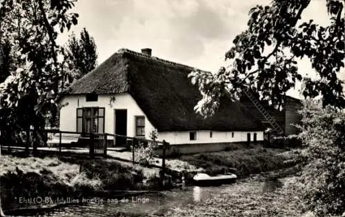 Ak Elst Gelderland, Idyllien Hoekje aan de Linge