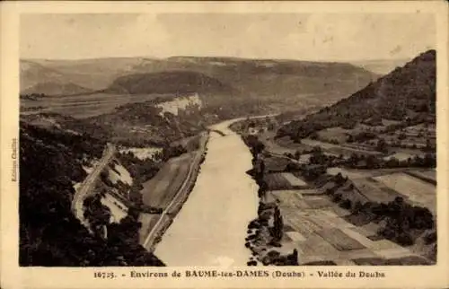 Ak Baume les Dames Doubs, Vallee du Doubs