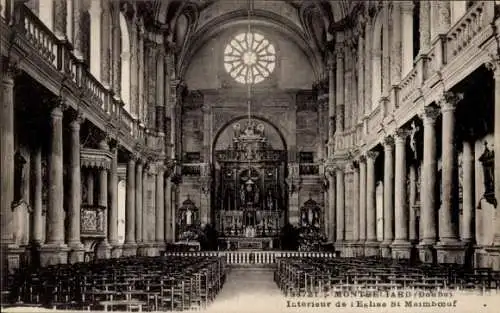 Ak Montbéliard Doubs, Interieur de l'Eglise St Maimboeuf