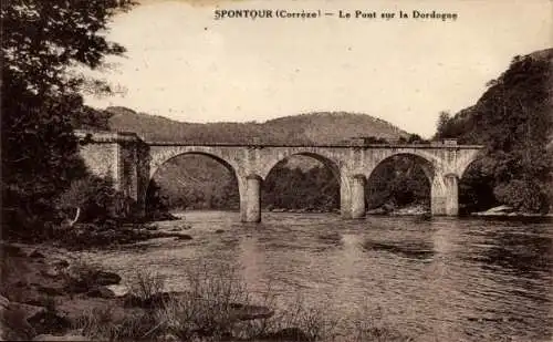 Ak Spontour Corrèze, Le Pont sur la Dordogne