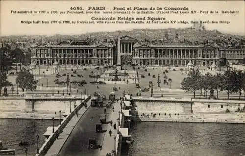 Ak Paris, Pont, Place de la Goncorde