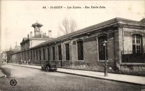 Ak St-Ouen Frankreich, Les Ecoles, Rue Emile-Zola