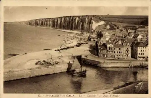 Ak Saint Valery en Caux Seine Maritime, La Couchie et Quai d'Ament