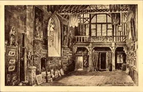 Künstler Ak Honfleur Calvados, Musee du Vieux Honfleur, Interieur de l'Eglise
