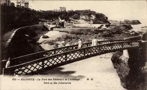 Ak Biarritz Pyrénées Atlantiques, Le Port des Pecherus et l'Attelage