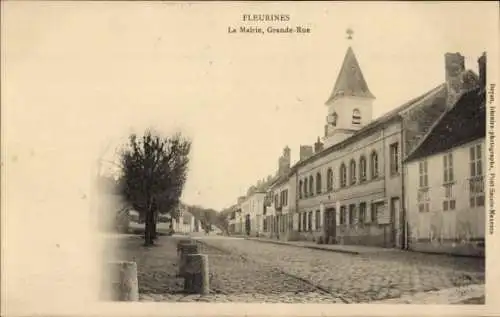 Ak Fleurines Oise, La Mairie, Grande-Rue