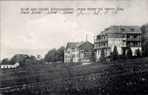 Ak Hohegrete Pracht im Westerwald, Christliches Erholungsheim Hohe Grete, Haus Eiche, Linde, Ulme