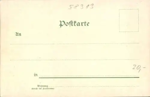 Litho Herdecke an der Ruhr, Zillertal, Gastwirtschaft, Garten, Harkort-Denkmal