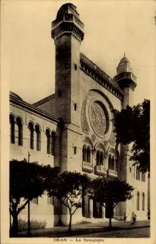 Judaika Ak Oran Algerien, Le Synagogue, Synagoge von der Straße gesehen, Portal