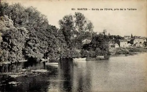 Ak Nantes Loire Atlantique, Bords de l'Erdre, pris de la Tortiere