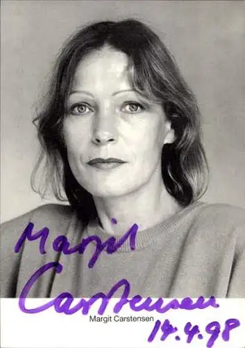 Ak Schauspielerin Margit Carstensen, Portrait, Autogramm