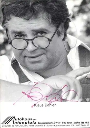 Ak Schauspieler Klaus Dahlen, Portrait, Autogramm