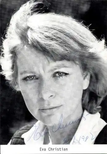 Ak Schauspielerin Eva Christian, Portrait, Autogramm