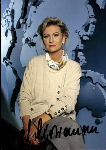 Ak Fernsehmoderatorin Sabine Christiansen, Portrait, Autogramm