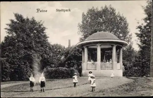 Ak Peine in Niedersachsen, Stadtpark, Pavillon, Kinder