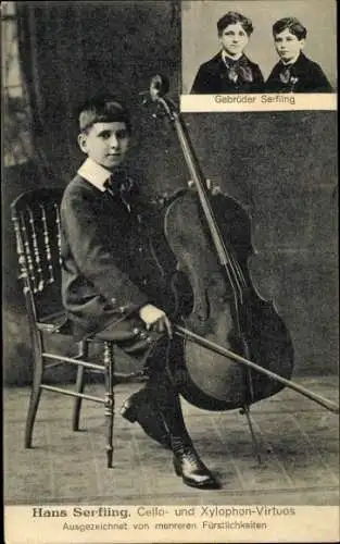 Ak Hans Serfling, Cello- und Xylophon-Virtuos, Gebrüder Serfling