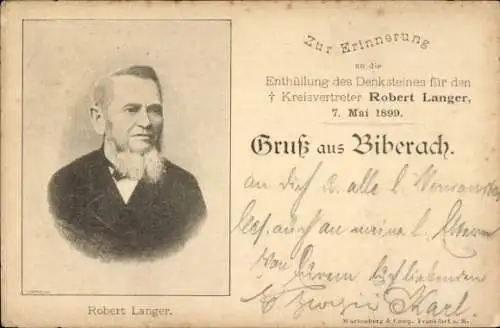 Ak Robert Langer, Turner, Kreisvertreter, Enthüllung des Denksteines 1899