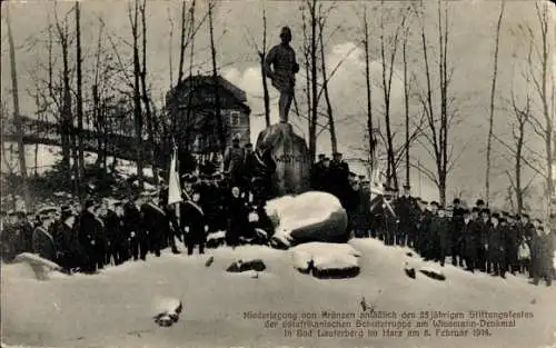 Ak Bad Lauterberg im Harz, Niederlegung der Kränze, 25jähriges Stiftungsfest, 1914