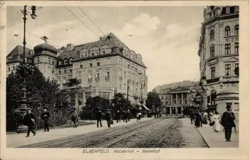 Ak Elberfeld Wuppertal, Kaiserhof, Bahnhof