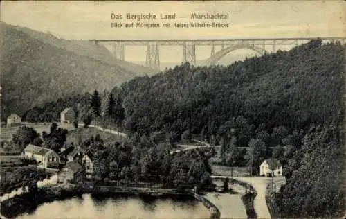 Ak Solingen im Bergischen Land, Müngstener Brücke, Kaiser Wilhelm Brücke bei Müngsten, Morsbachtal