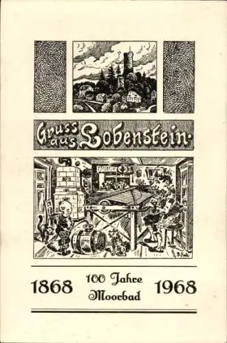 Künstler Ak Bad Lobenstein in Thüringen, Moorbad, Burg, Weber