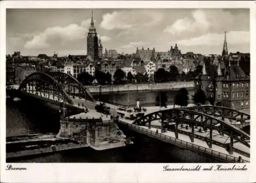 Ak Hansestadt Bremen, Kaiserbrücke, Gesamtansicht