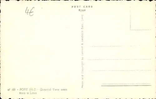 Ak Port Said Ägypten, Gesamtansicht