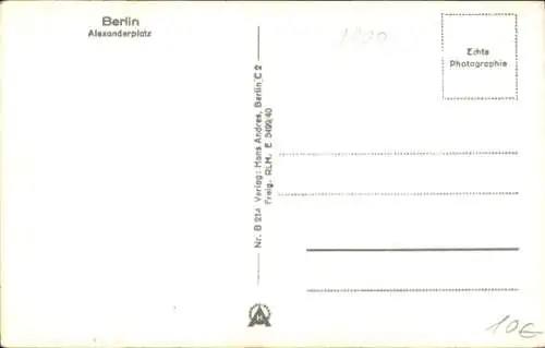 Ak Berlin Mitte, Alexanderplatz, Straßenbahn