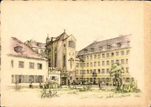 Künstler Ak München, Johann Nepomuk Kirche