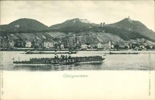 Ak Königswinter am Rhein, Dampfer, Drachenfels