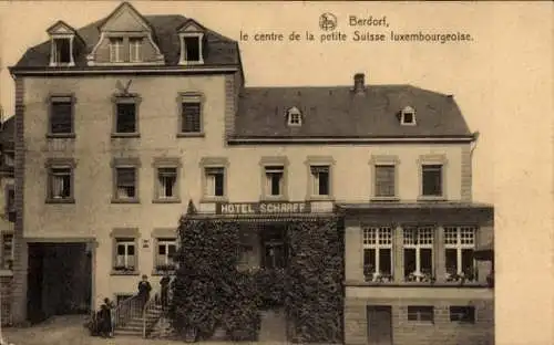 Ak Berdorf Luxemburg, Centre de la petite Suisse luxembourgeoise, Hotel Scharff