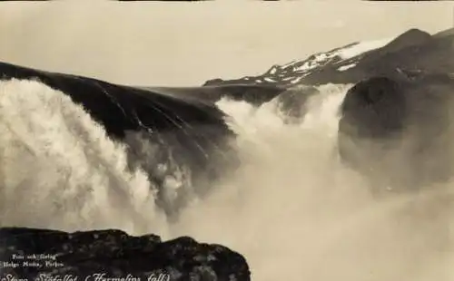 Ak Schweden, Nationalpark Stora Sjöfallet, Wasserfall