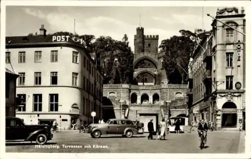 Ak Helsingborg Schweden, Terrassen och Kärnan, Autos, Hotel