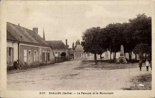 Ak Challes Sarthe, La Pelouse, Le Monument