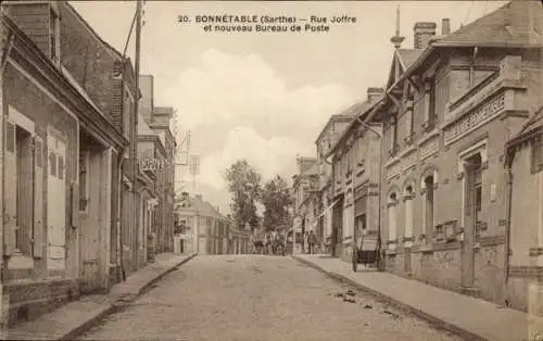 Ak Bonnétable Sarthe, Rue Joffre, Nouveau Bureau de Poste