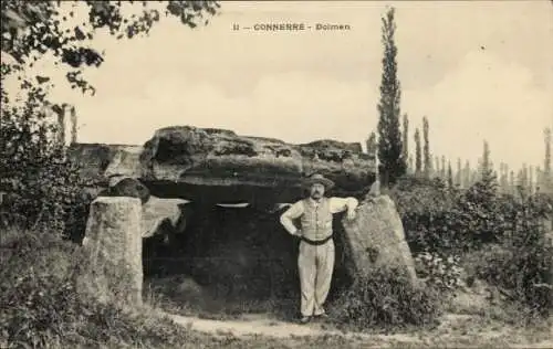 Ak Connerré Sarthe, Dolmen, Mann