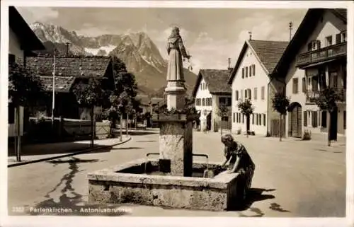 Ak Garmisch Partenkirchen in Oberbayern, Antoniusbrunnen