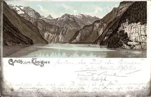 Litho Königsee Königssee Oberbayern, Gesamtansicht