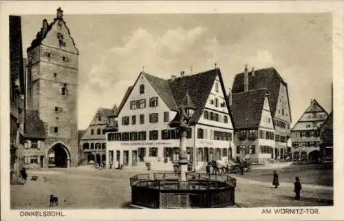 Ak Dinkelsbühl in Mittelfranken, Partie beim Wörnitztor, Denkmal