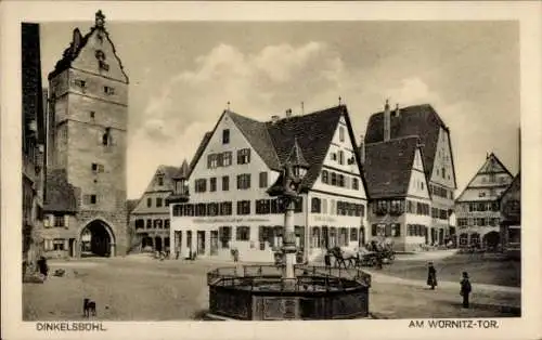 Ak Dinkelsbühl in Mittelfranken, beim Wörnitztor, Denkmal